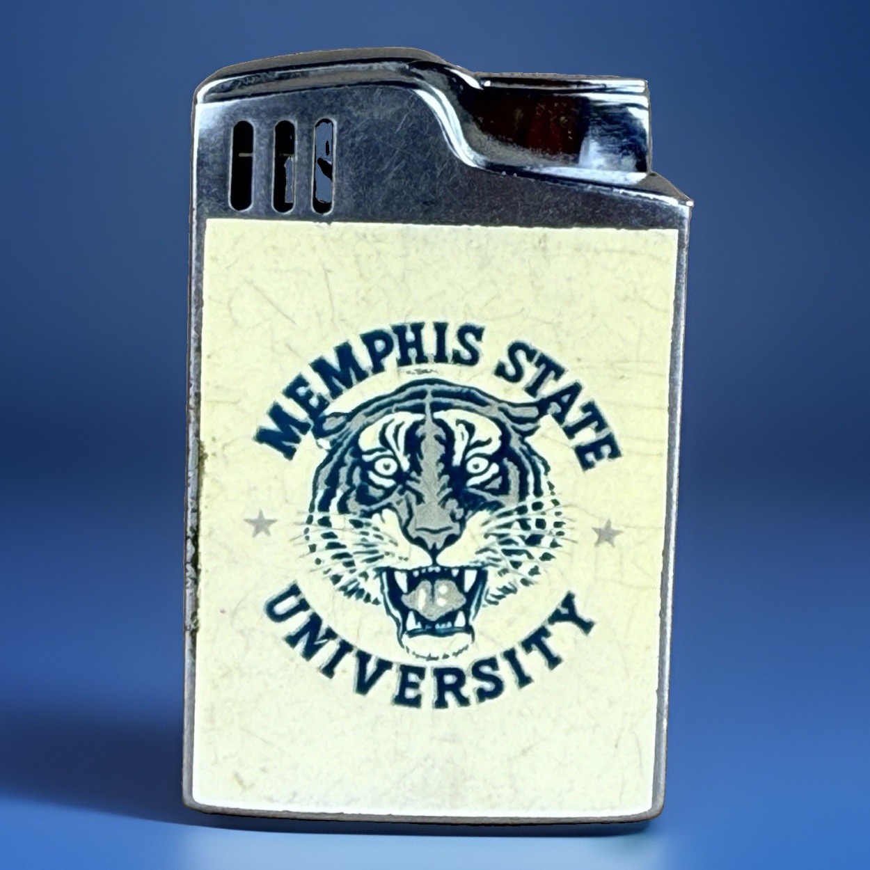 Vintage Memphis State University Musical Lighter Vintage Blue Bird Japan Tiger