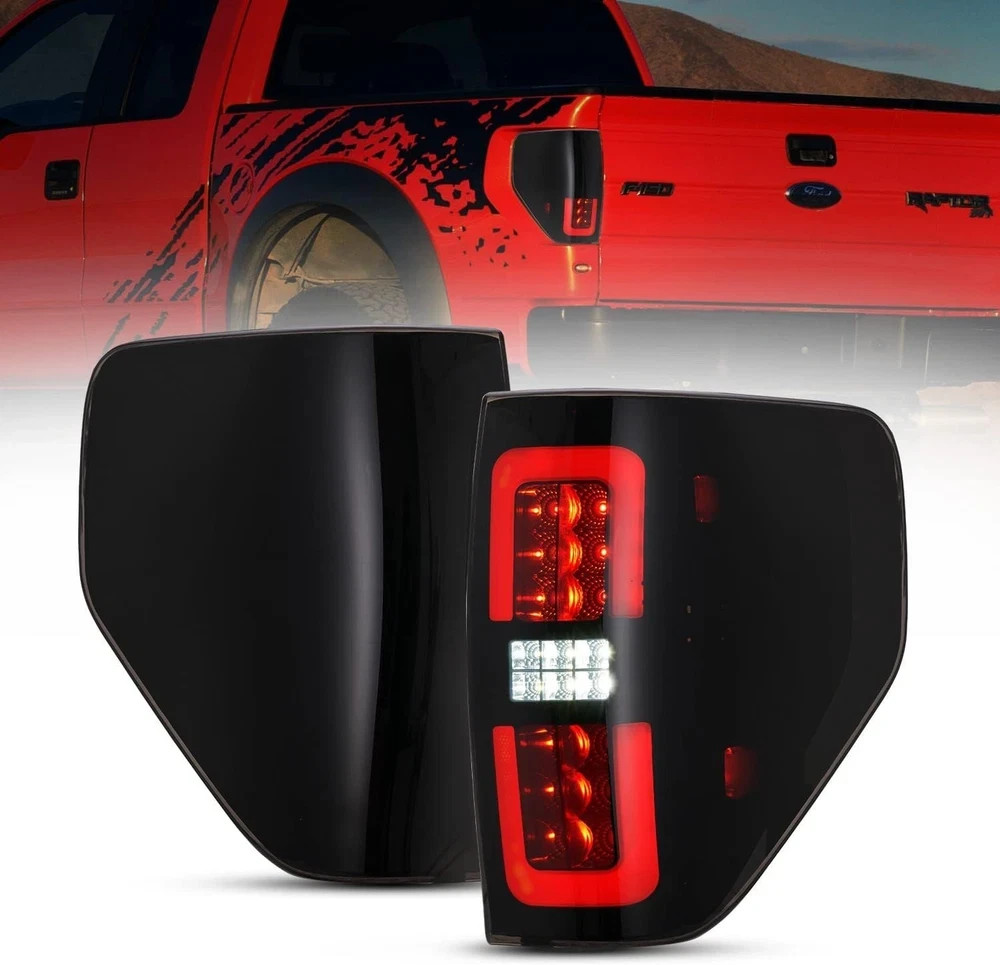 LED Tail Lights Assembly for 2009-2014 Ford F150 F-150 Pickup Truck Black Smoked