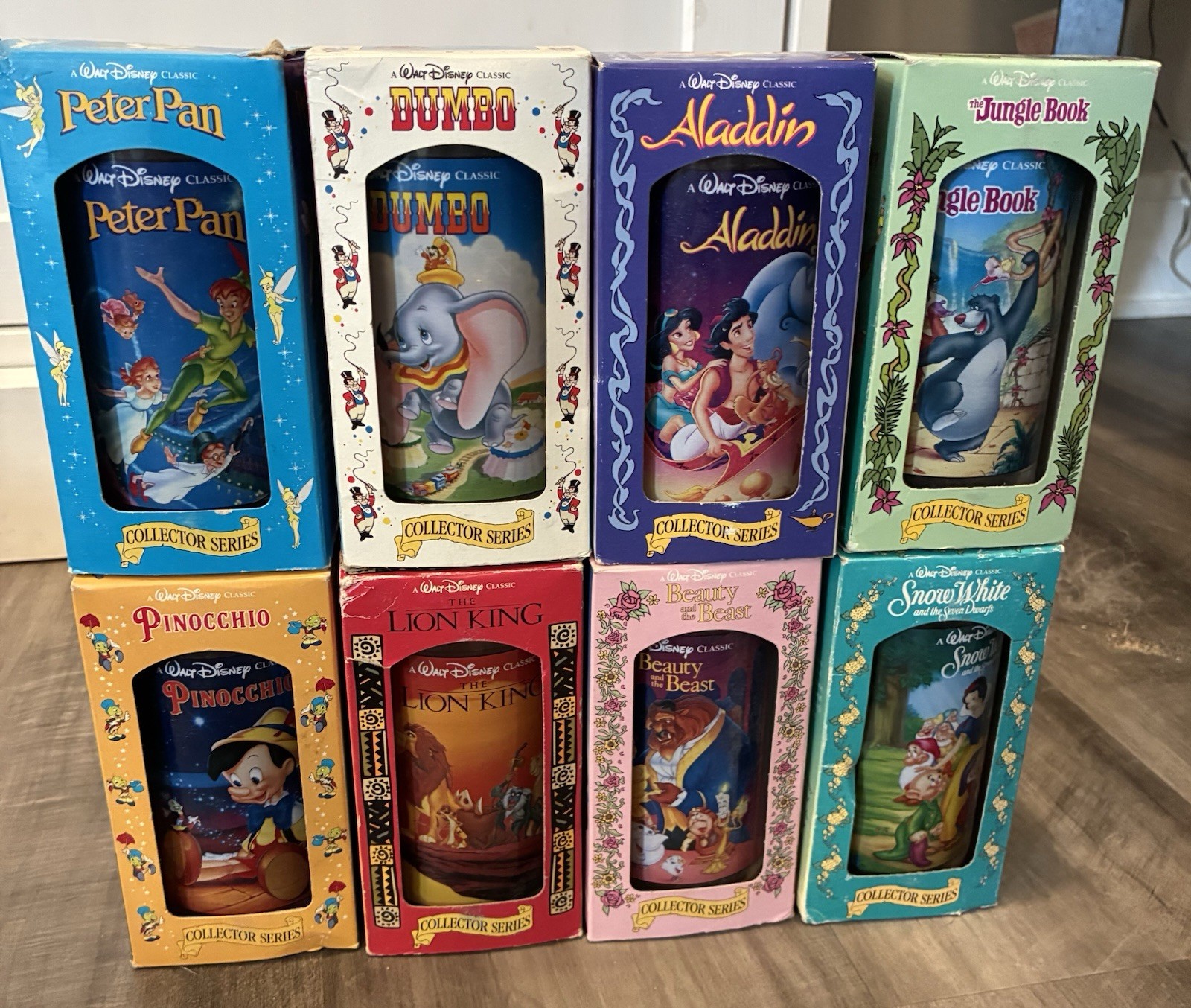 Vintage 1994 Disney Collector Series Burger King Glasses Cups Set of 8 New NIB