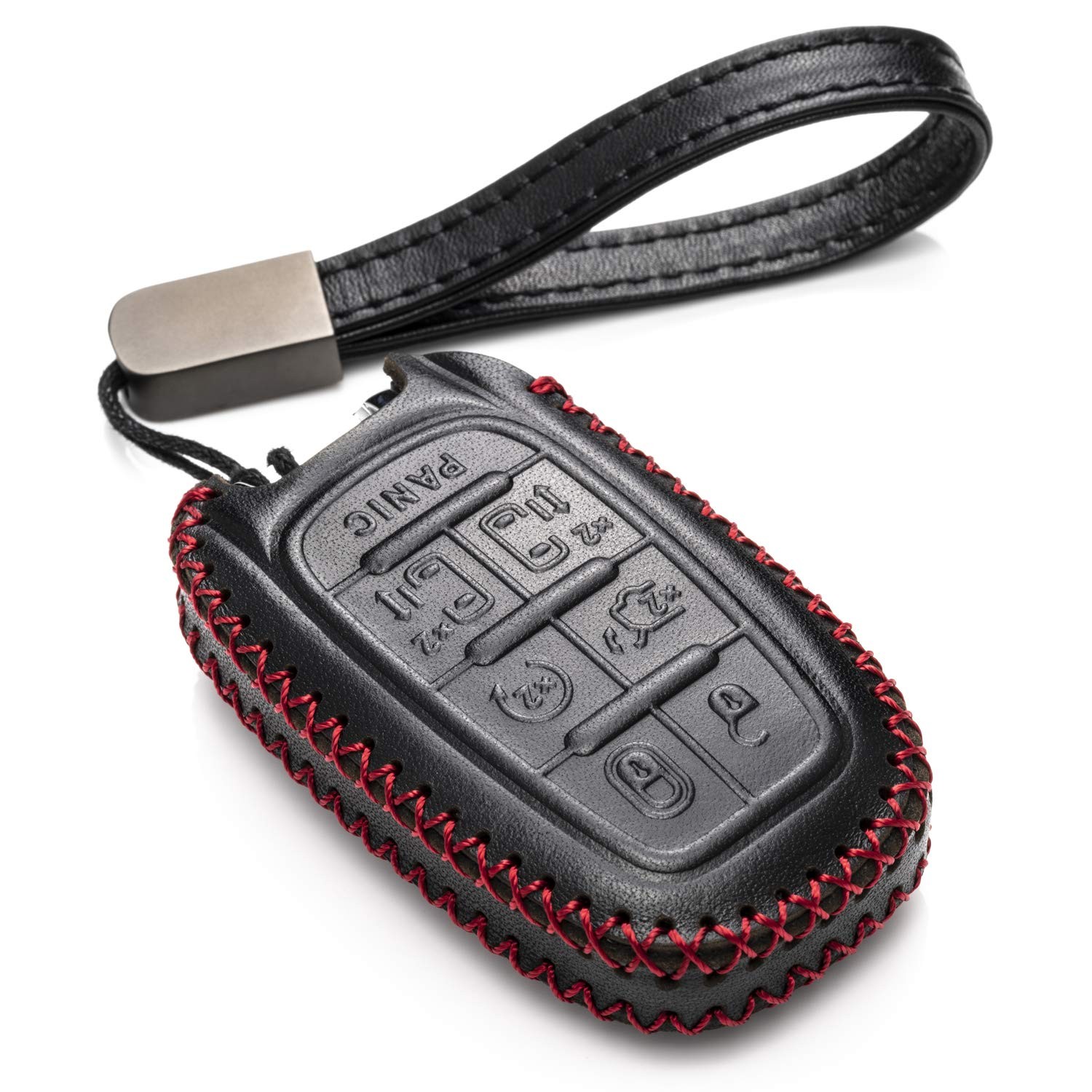 Genuine Leather Smart Key Fob Case Cover Protector with Leather Key Clap Compati