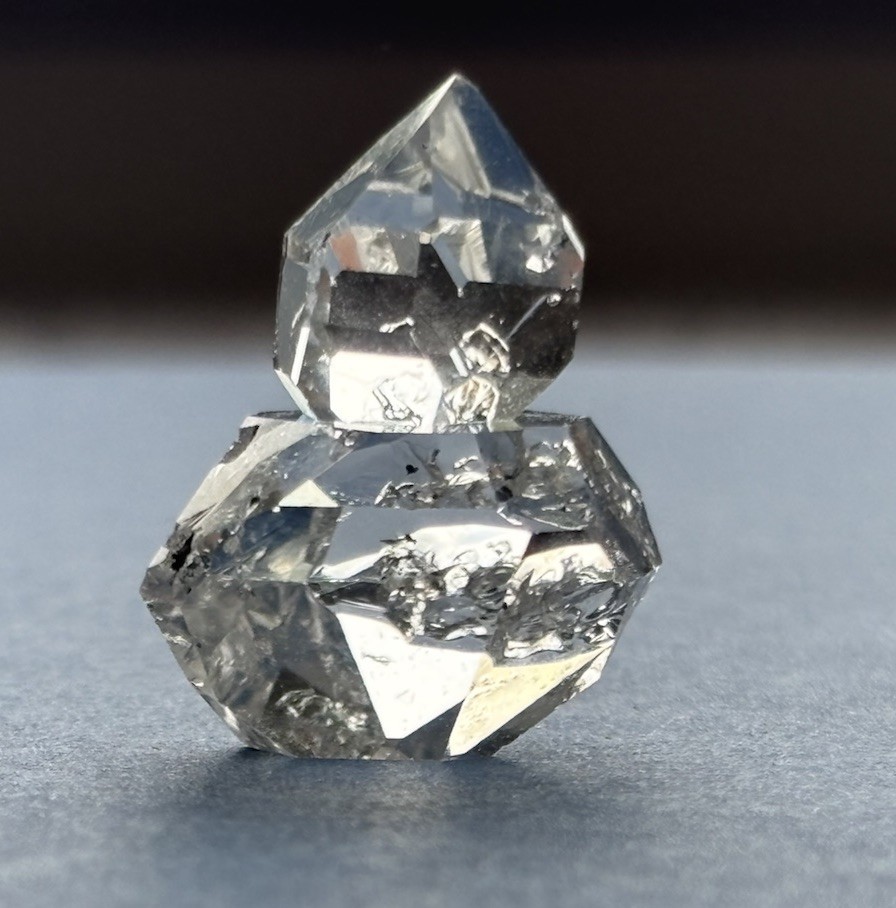 “Snowman” Herkimer Diamond Intergrown Crystal Pair HERKIMER, NY