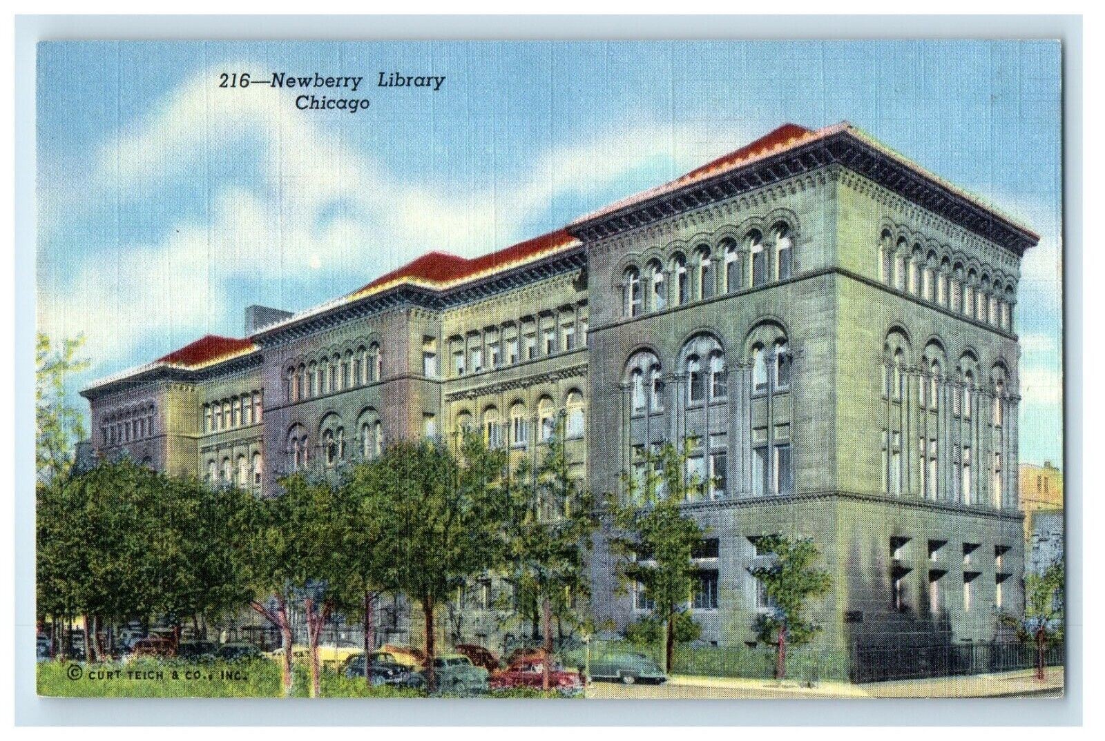 c1940\'s Newberry Library Chicago Illinois IL Unposted Vintage Postcard