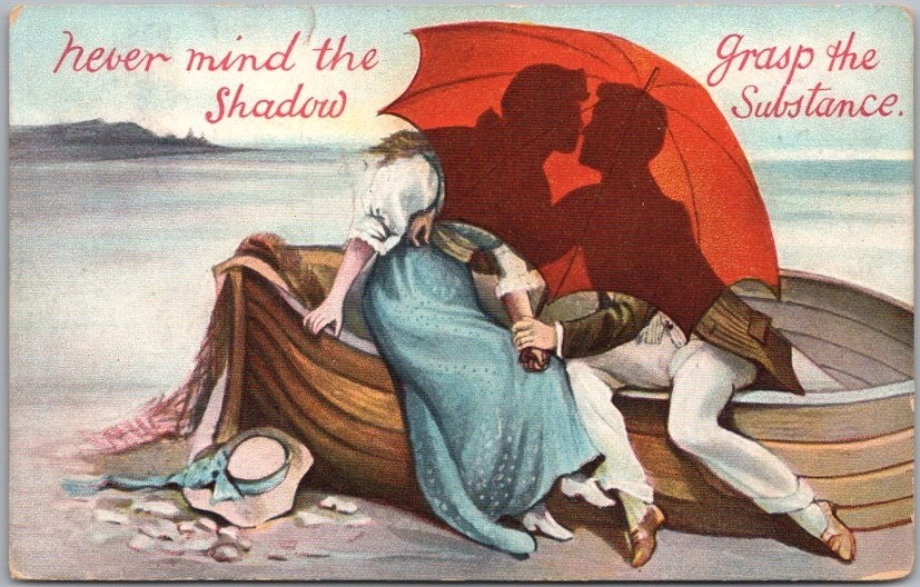 1909 ROMANCE Greetings Postcard 