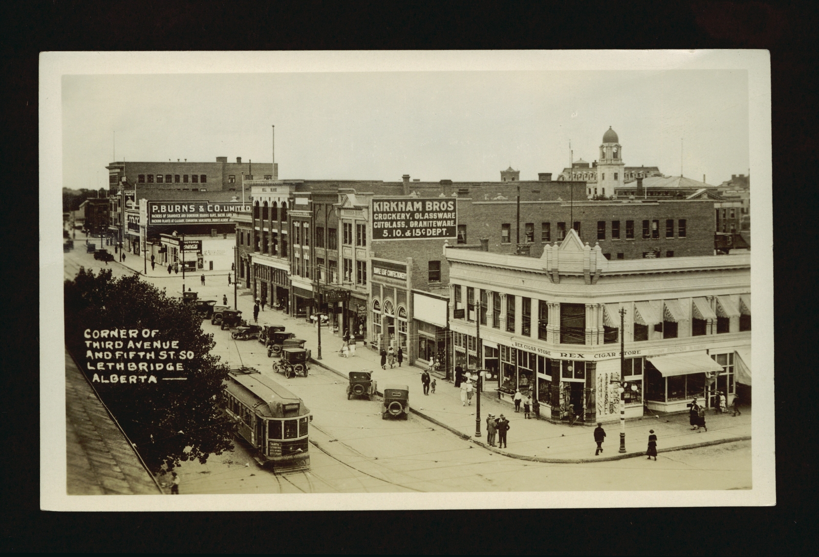 Corner of Third Avenue and Fifth St So Lethbridge Alberta - Street- Old Photo