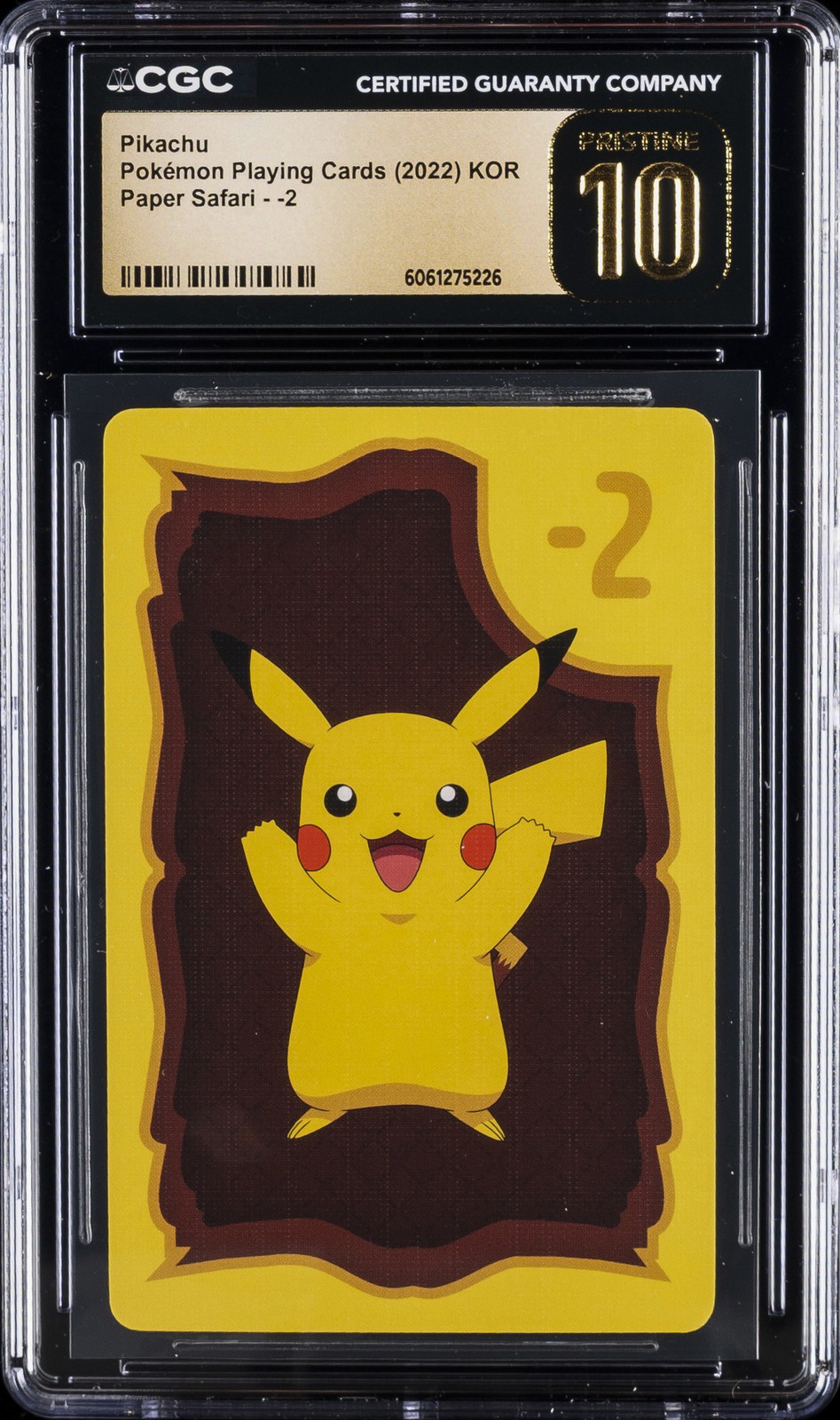 2022 POKEMON PLAYING CARDS KOR PAPER SAFARI #-2 PIKACHU CGC 10 PERFECT