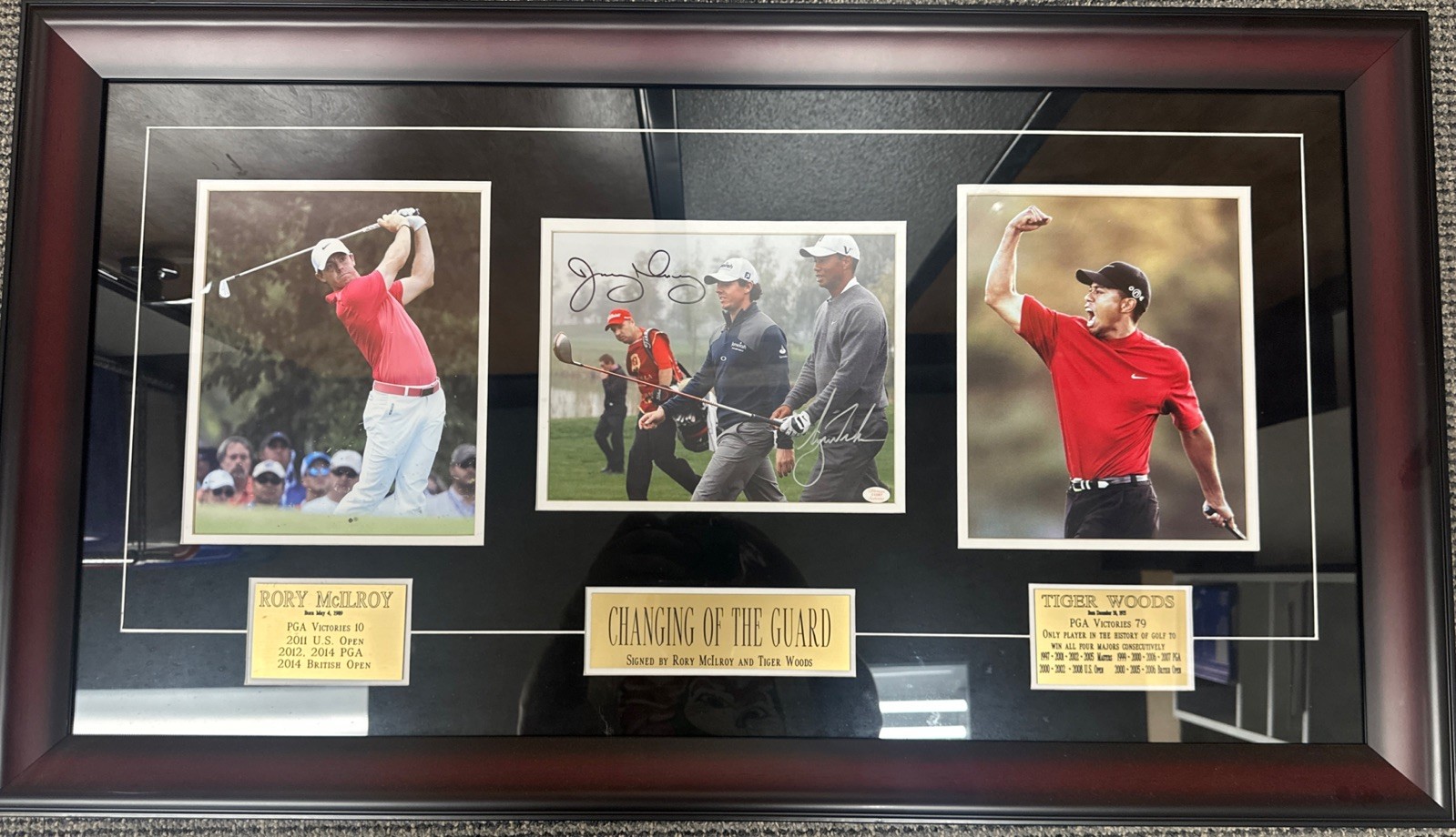 Changing Of The Guard Signed By Rory McIlroy And Tiger Woods with COA 