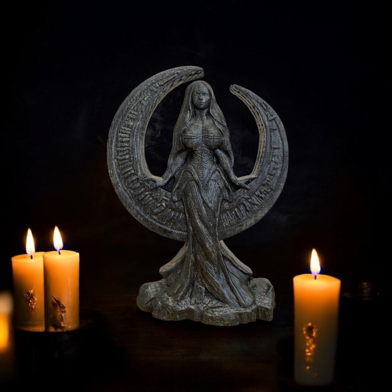 Wooden Nyx Statue Greek Goddess Statue Nyx Greek Goddess Greek Mythology Statue