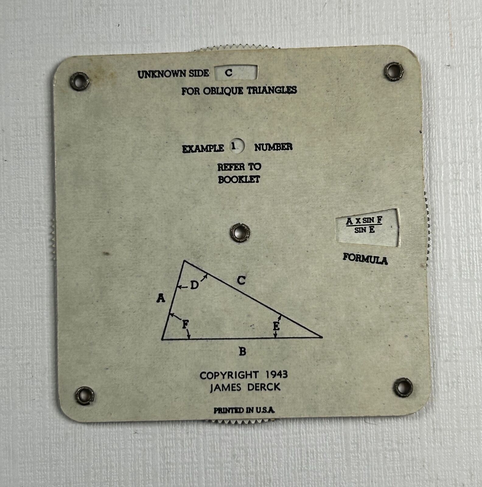Simple Fyer Dial James Deck 1943
