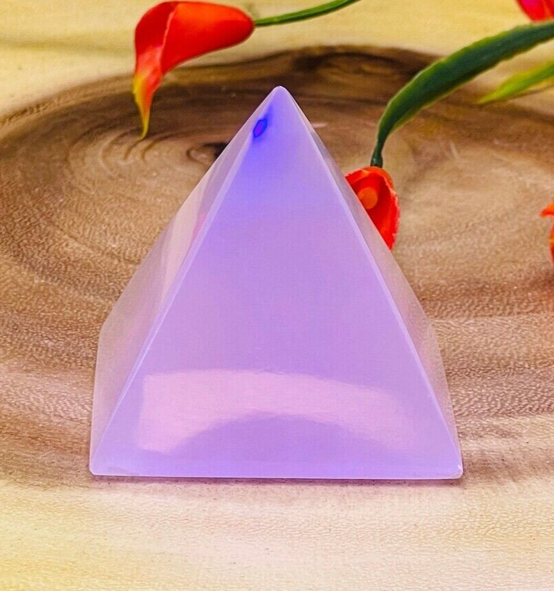 Fluorescent Rose Pink Mangano Calcite Pyramid, Pink Calcite Crystal Pyramid