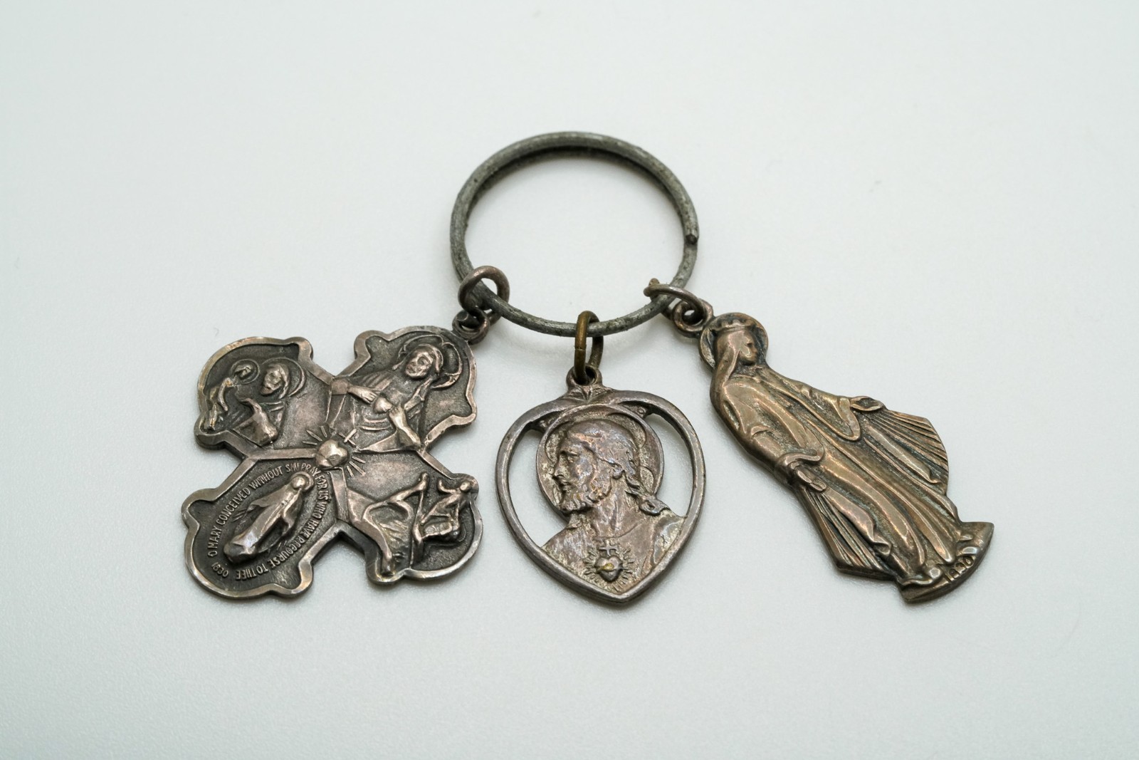 Vintage Sterling Silver Catholic Virgin Mary Religious Medals 3cm JB52