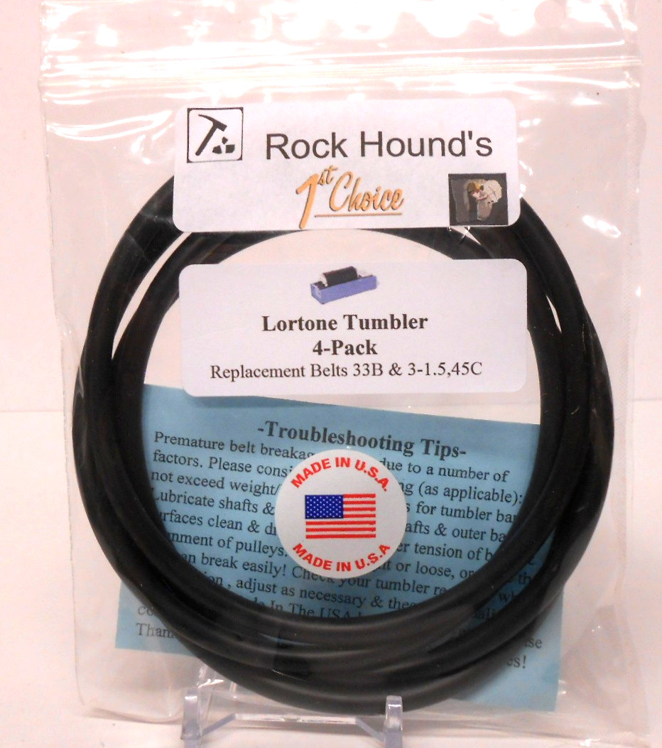 Rockhound's 1st Choice Replacement Drive Belts for Lortone 33B,3-1.5,45C (4Pack)