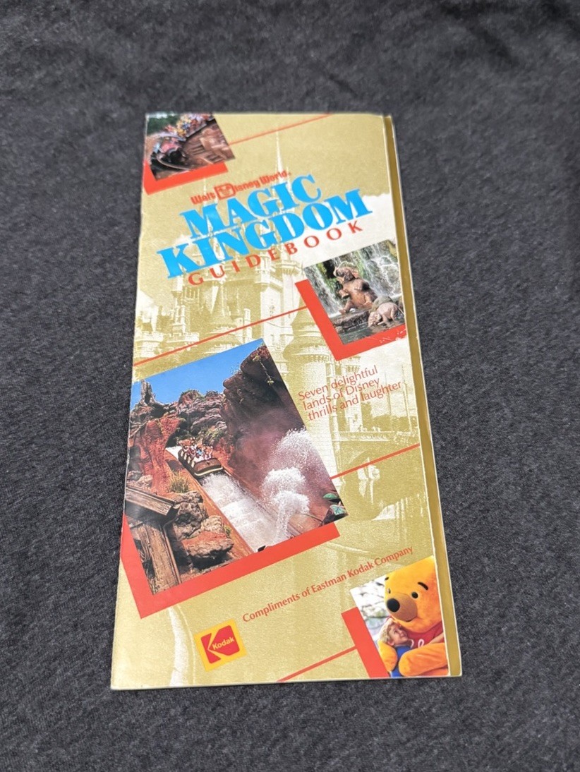 1991 Vintage Disney Magic Kingdom Guidebook Kodak Goof Troop Splash Mountain