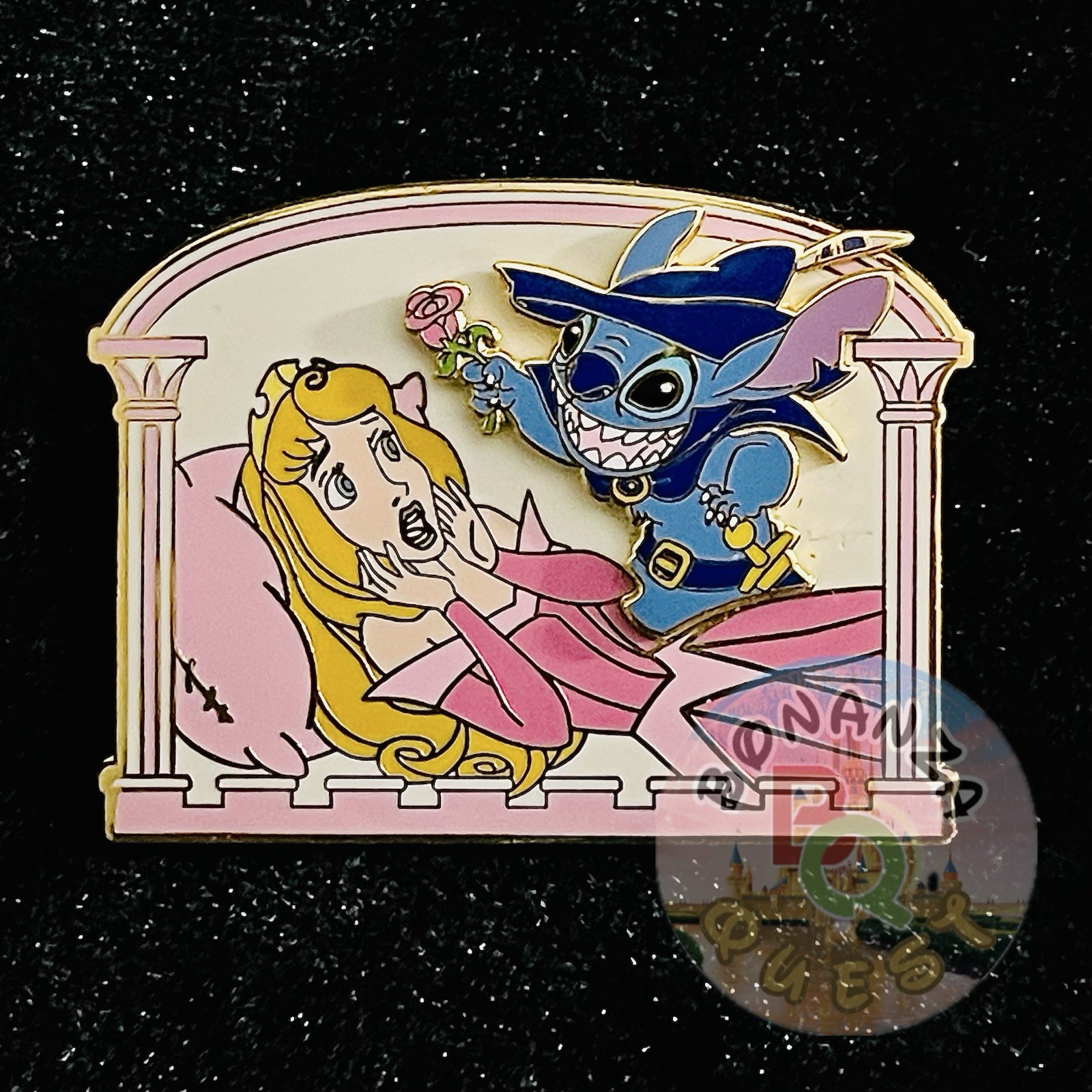 LE DLP Aurora Stitch as Prince Sleeping Beauty Invasion DLRP Paris Disney Pin