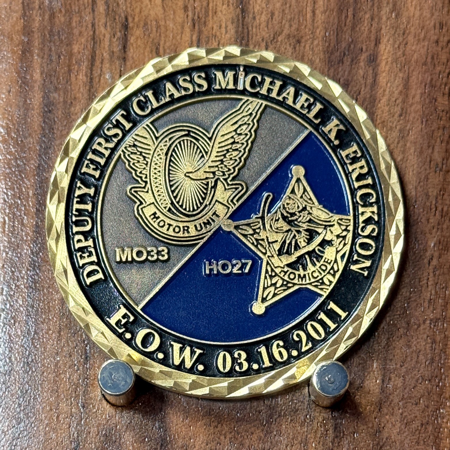 Orange County Sheriff\'s Office Deputy Michael K Erickson Challenge Coin  M#31