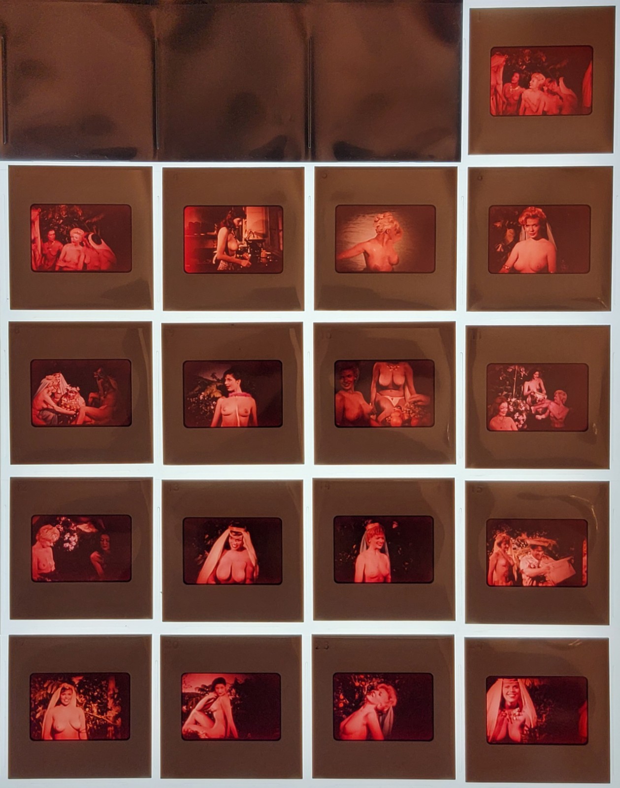 Adam and Six Eves Sexy Busty Woman 17 Movie Still 35mm Slides Vintage Photo Lot