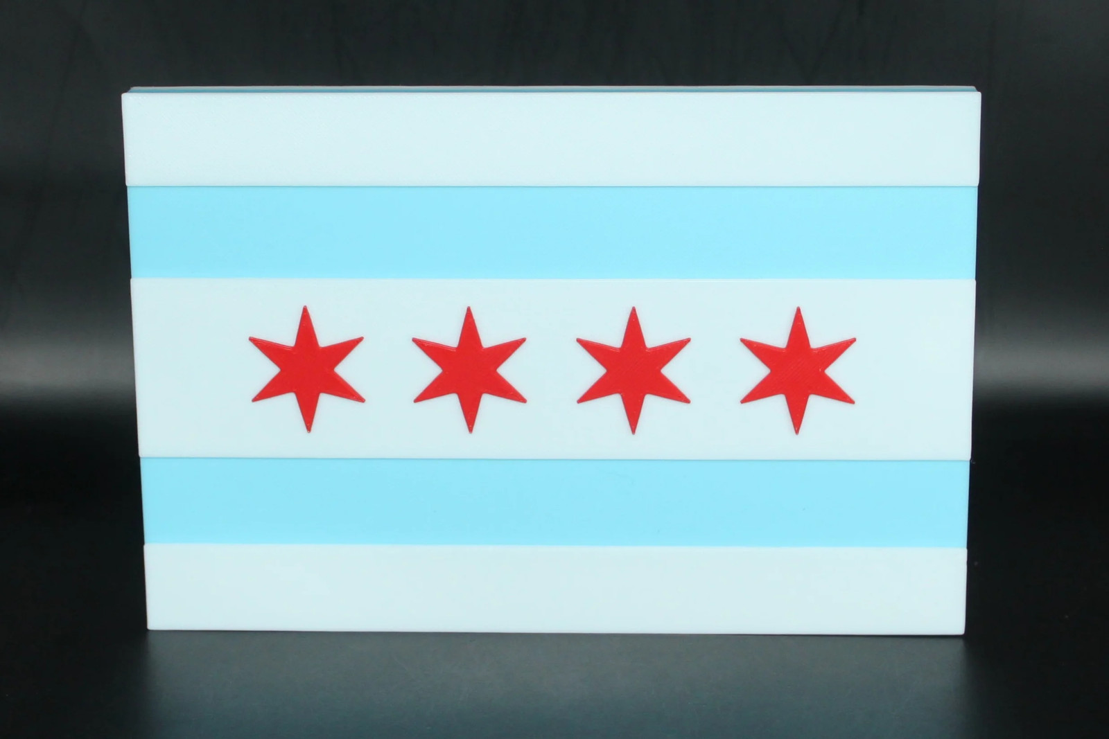 Chicago Flag 3D printed Logo Sign Wall Desk Shelf Art
