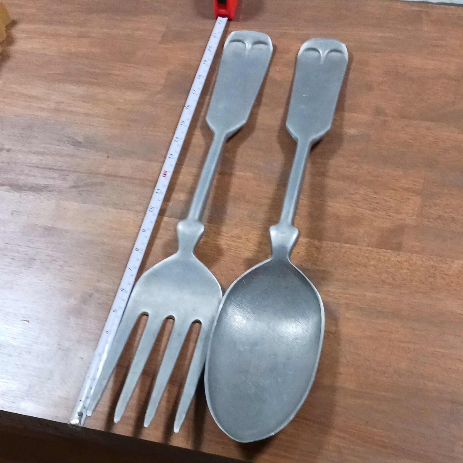 Vintage Spoin & Fork Set, 2-Piece Original Aluminum Set 21\
