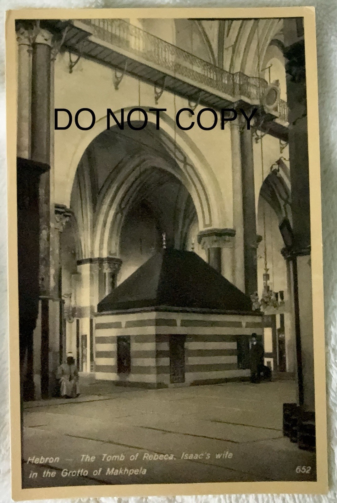 Vintage 1940’s Photo Postcard The Tomb Of Rebeca, Grotto Of Makhpela