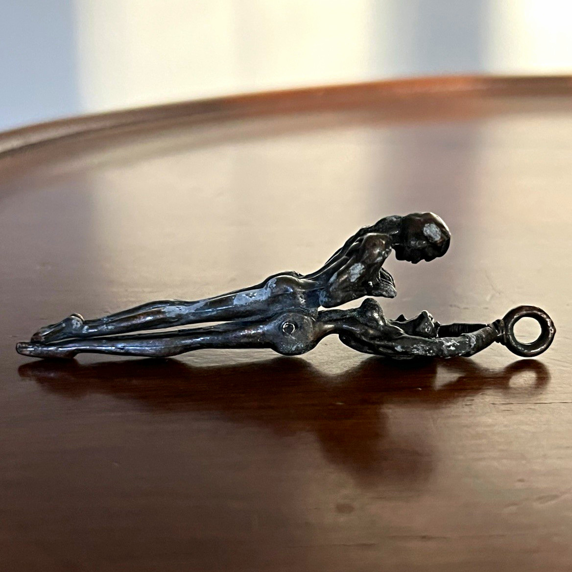 Vintage 1960s Roach Clip Naughty Naked Lovers Bronze