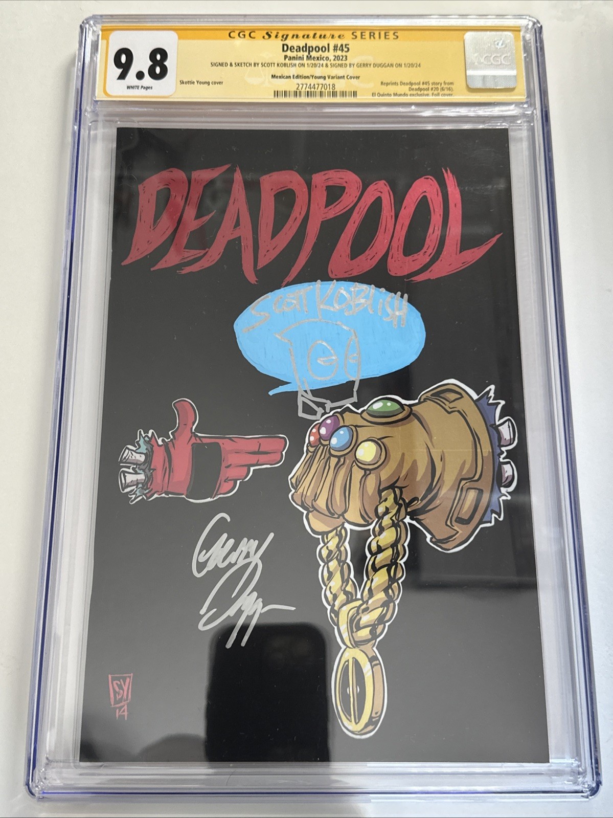 Deadpool #45 Mexican Foil Edition - 2023 CGC SS 9.8 - 2x Signed and 1x sketch 🔥