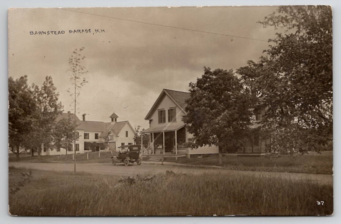 RPPC Barnstead Parade NH Homes Automobile c1915 Real Photo Postcard Y22
