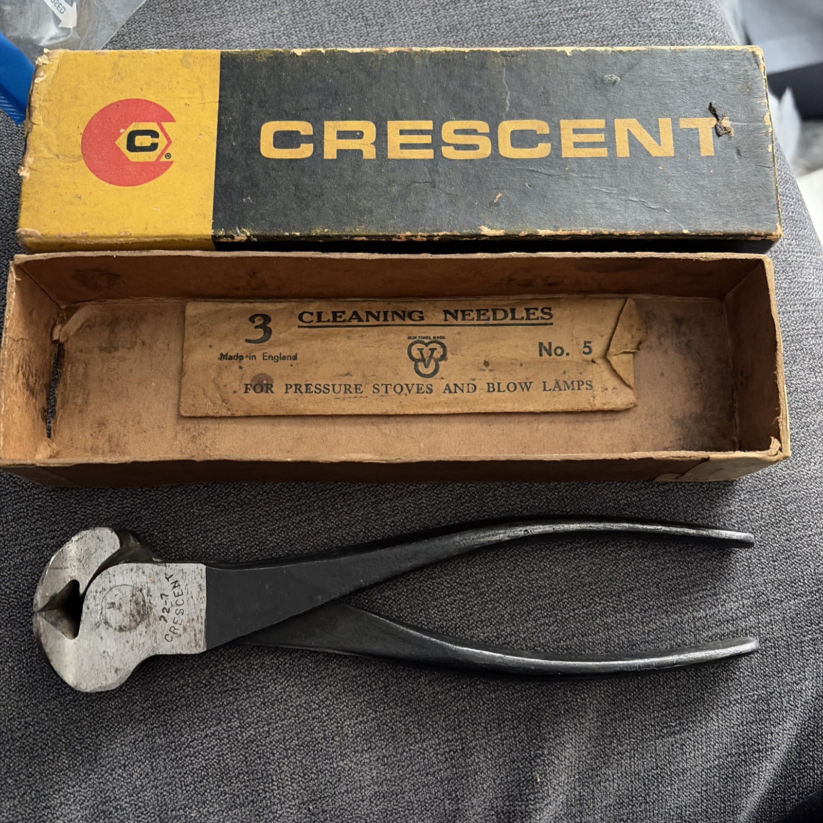 Vintage Crescent Crestoloy 72-7 End Cutting Pliers Nippers USA Hand Tool