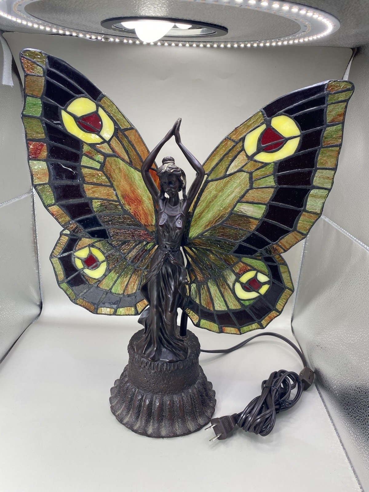 Meyda Tiffany style Butterfly Lady Accent Lamp graceful art nouveau female 