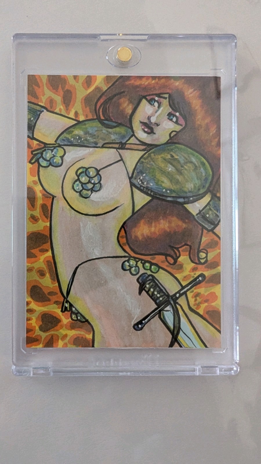 RED SONJA 50th ANNIVERSARY (Dynamite 2022) SKETCH CARD by Caesar Crawford 