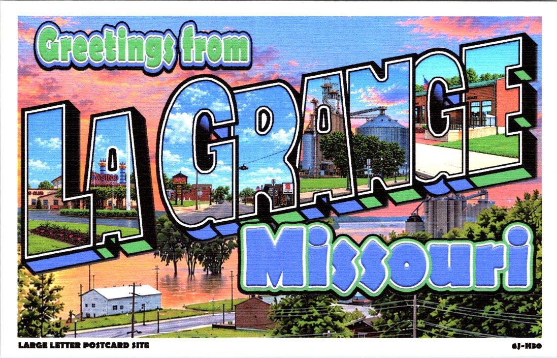 Greetings from the LA GRANGE, Missouri Large Letter Linen postcard  6J-H30
