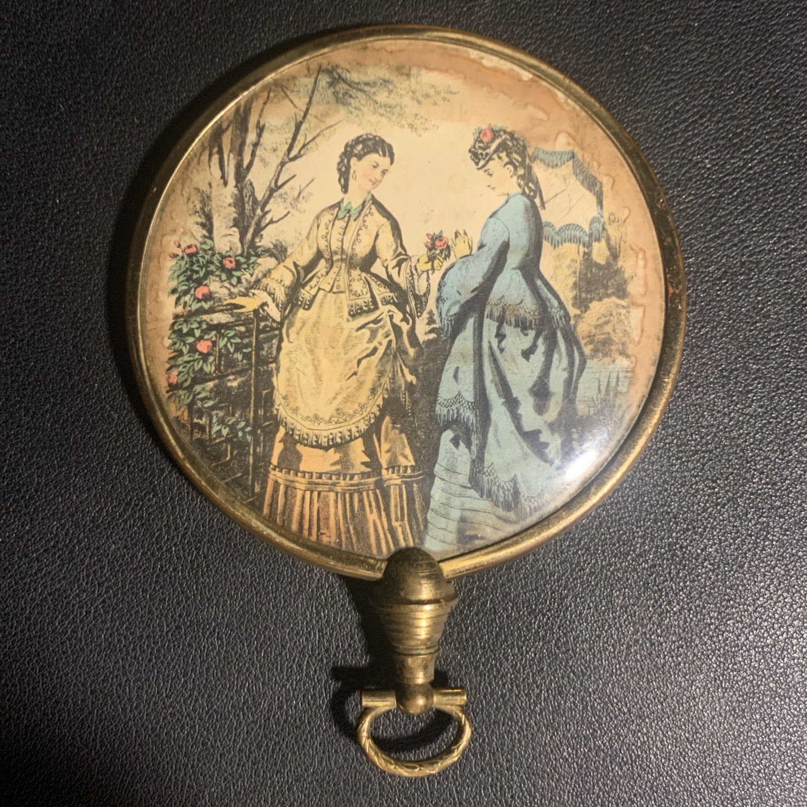 Vintage Victorian Scene Hand Mirror #2