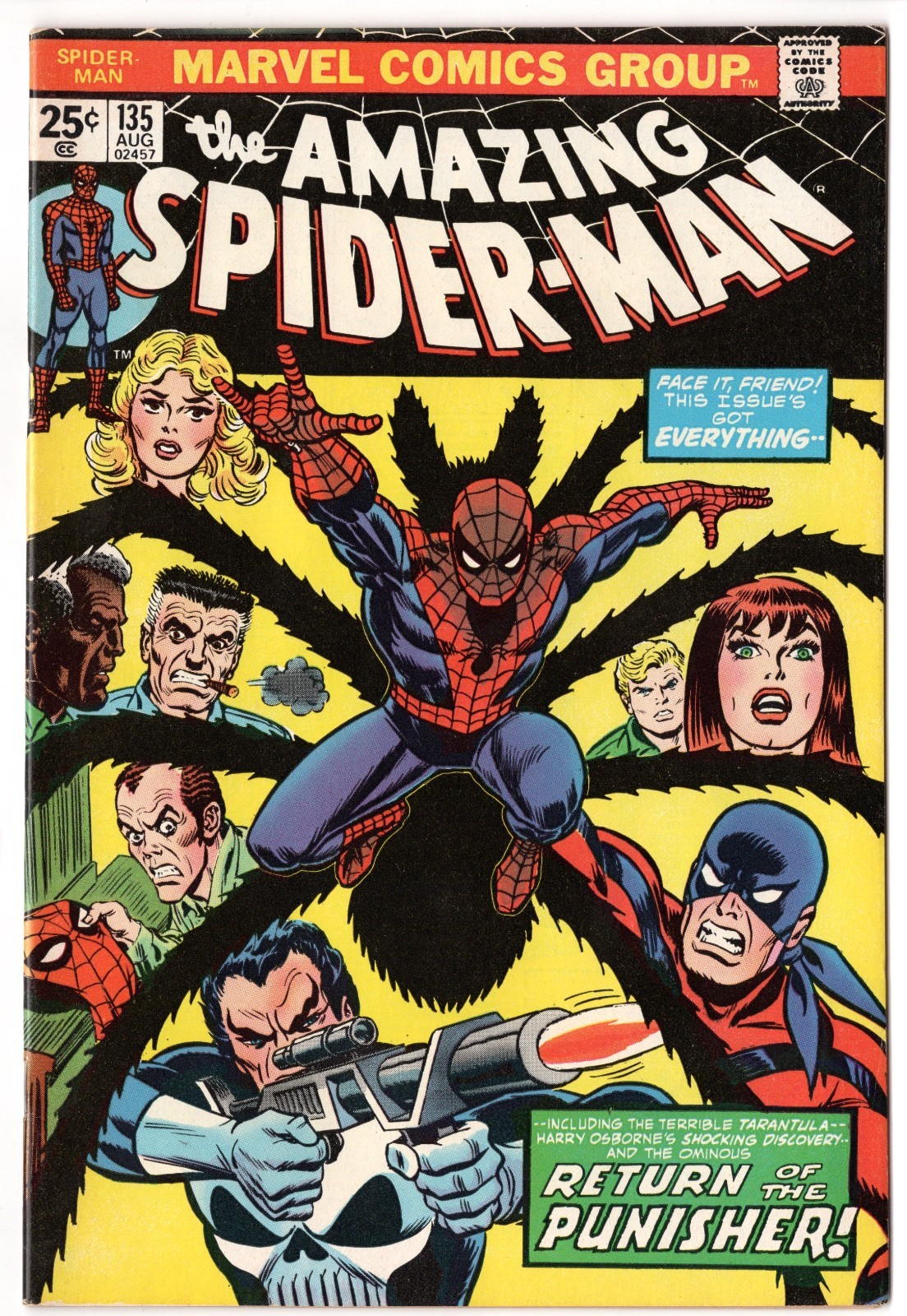 AMAZING SPIDER-MAN 135  Fine, appears NM  1974  2nd full Punisher, 2nd Tarantula