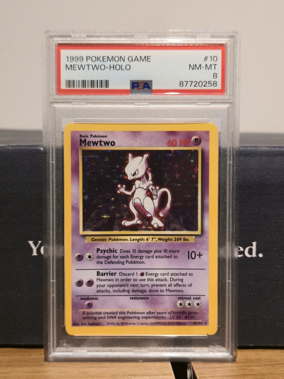 Pokémon TCG Mewtwo Base Set 10/102 Holo PSA 8