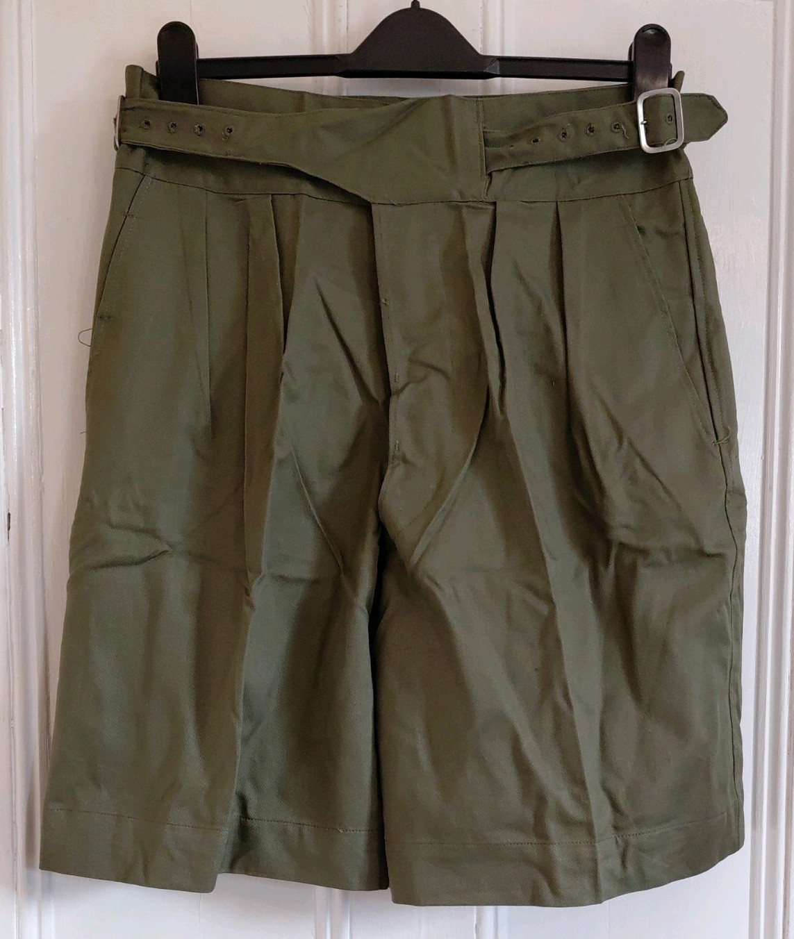 Genuine Unworn Vintage 1950 Pattern British Army Drill Shorts Cross Belt W/34\