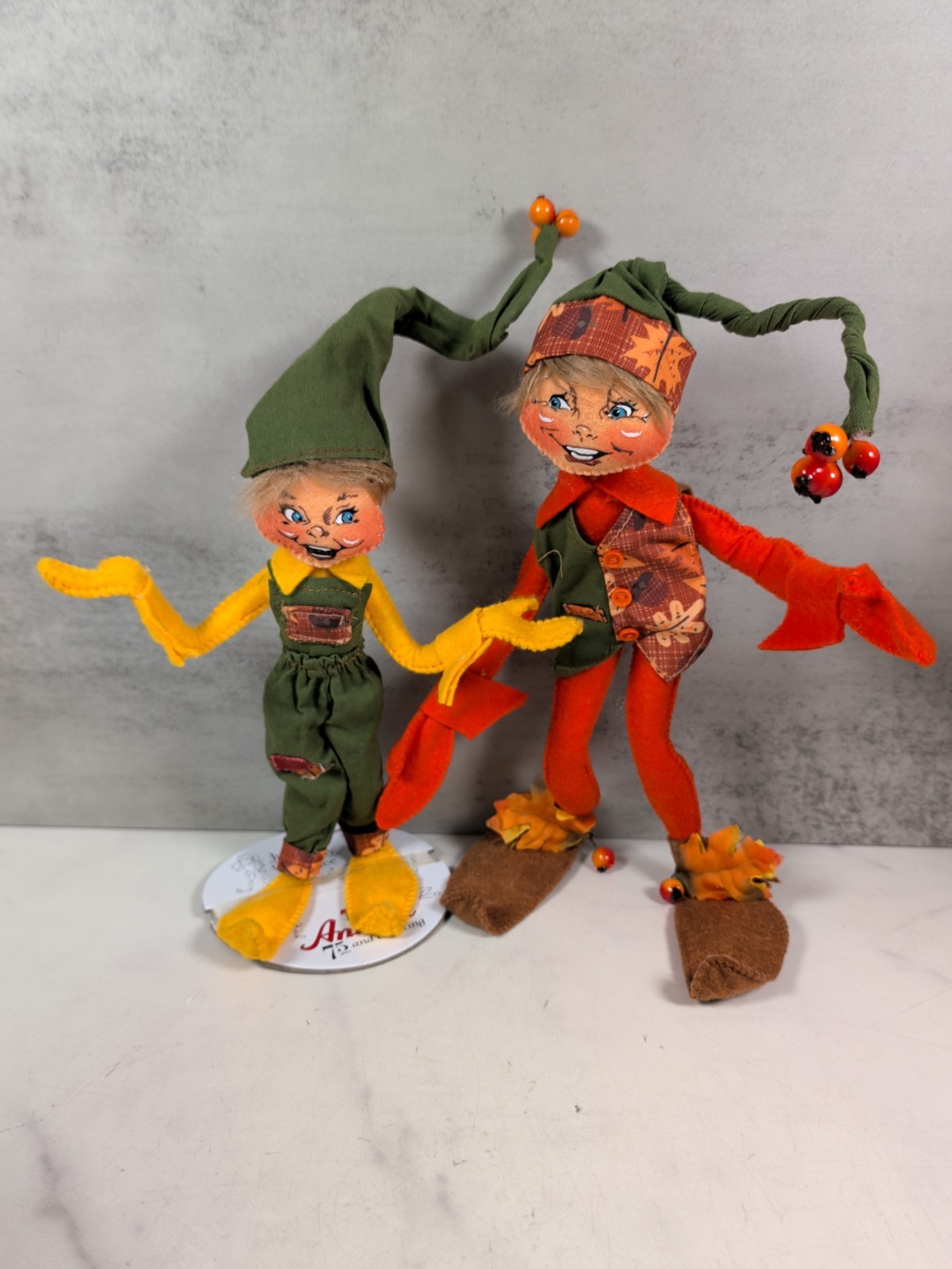 2020 Annalee Fall Elf Lot of 2 361720 & 361820 Thanksgiving NEW