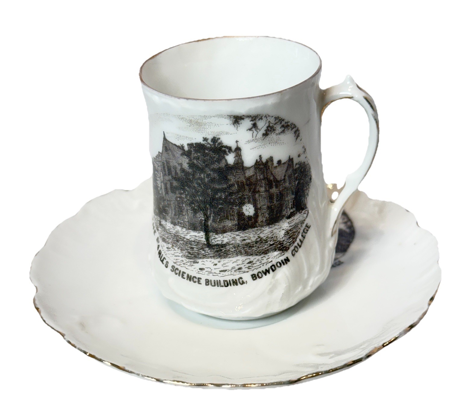 BRUNSWICK MAINE ME Antique BOWDOIN COLLEGE Souvenir TRINKET TEA CUP