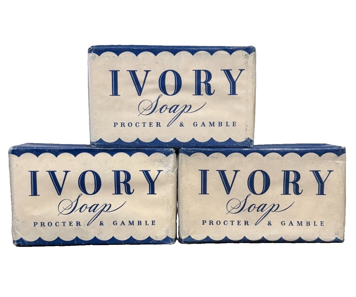 3 VINTAGE  1940's, IVORY, 