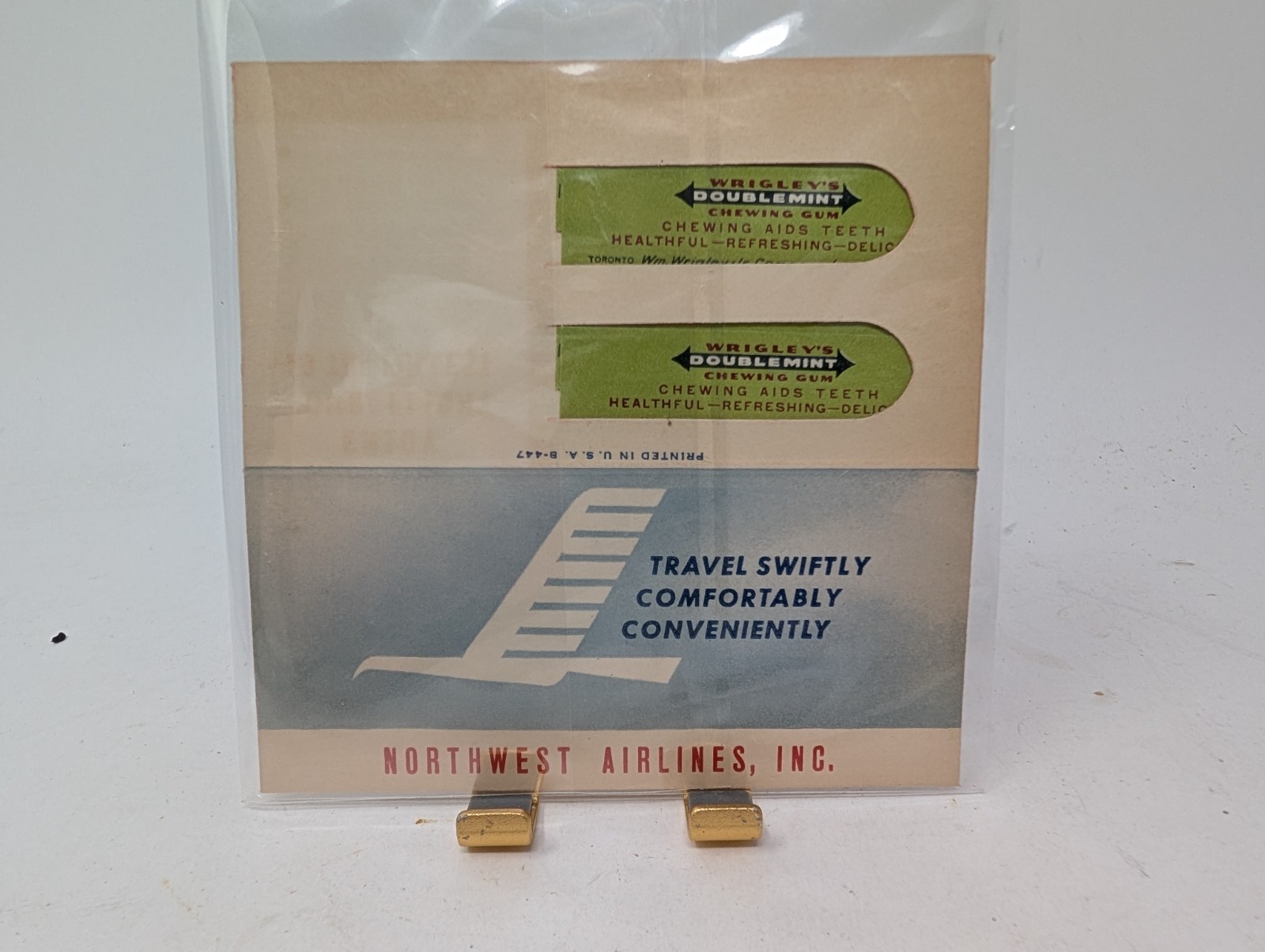 Vintage Northwest Airlines Wrigley's Doublemint Gum Advertising Sampler B-447