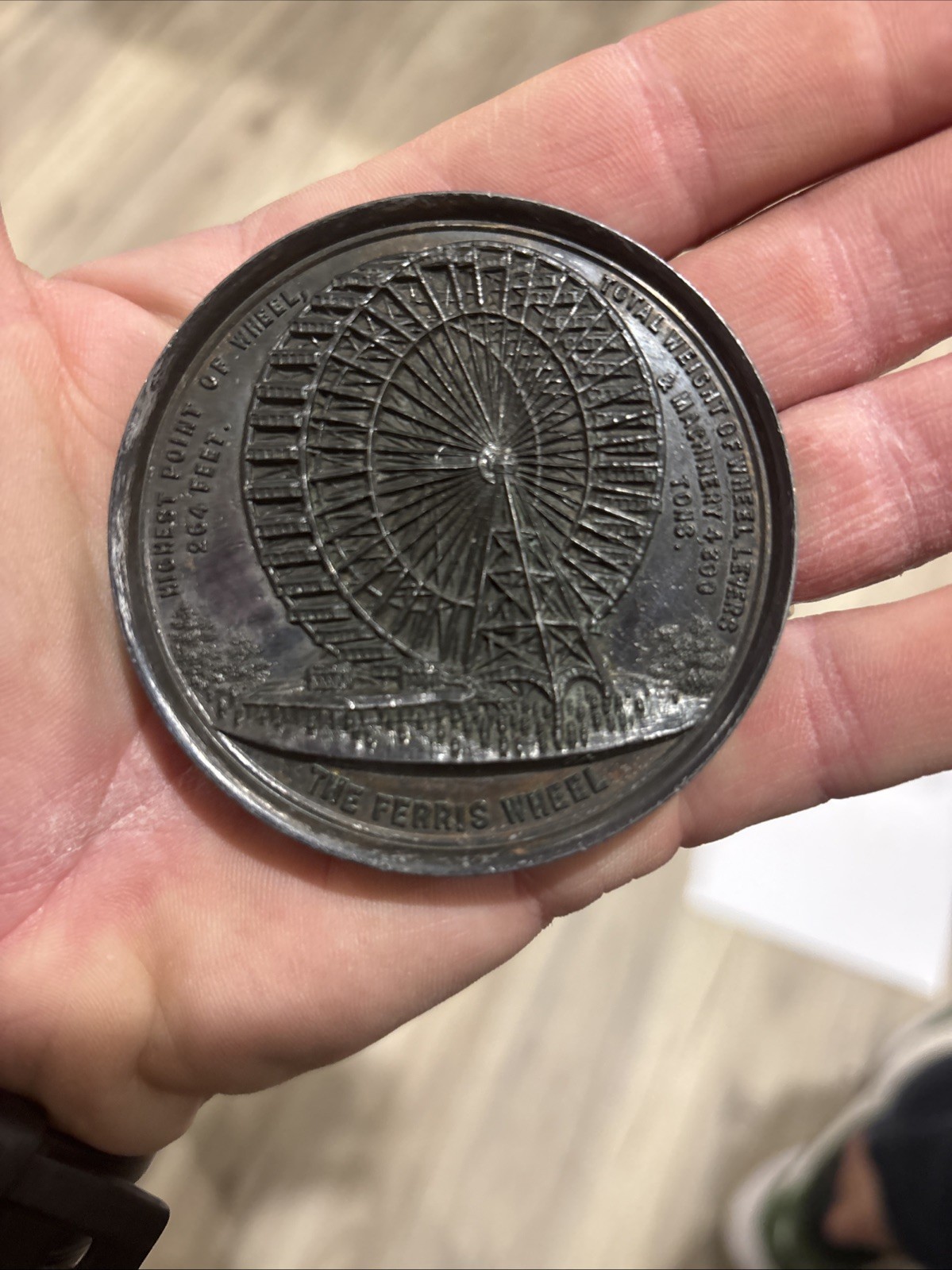 1893 Chicago Worlds Fair Ferris  Wheel Medallion