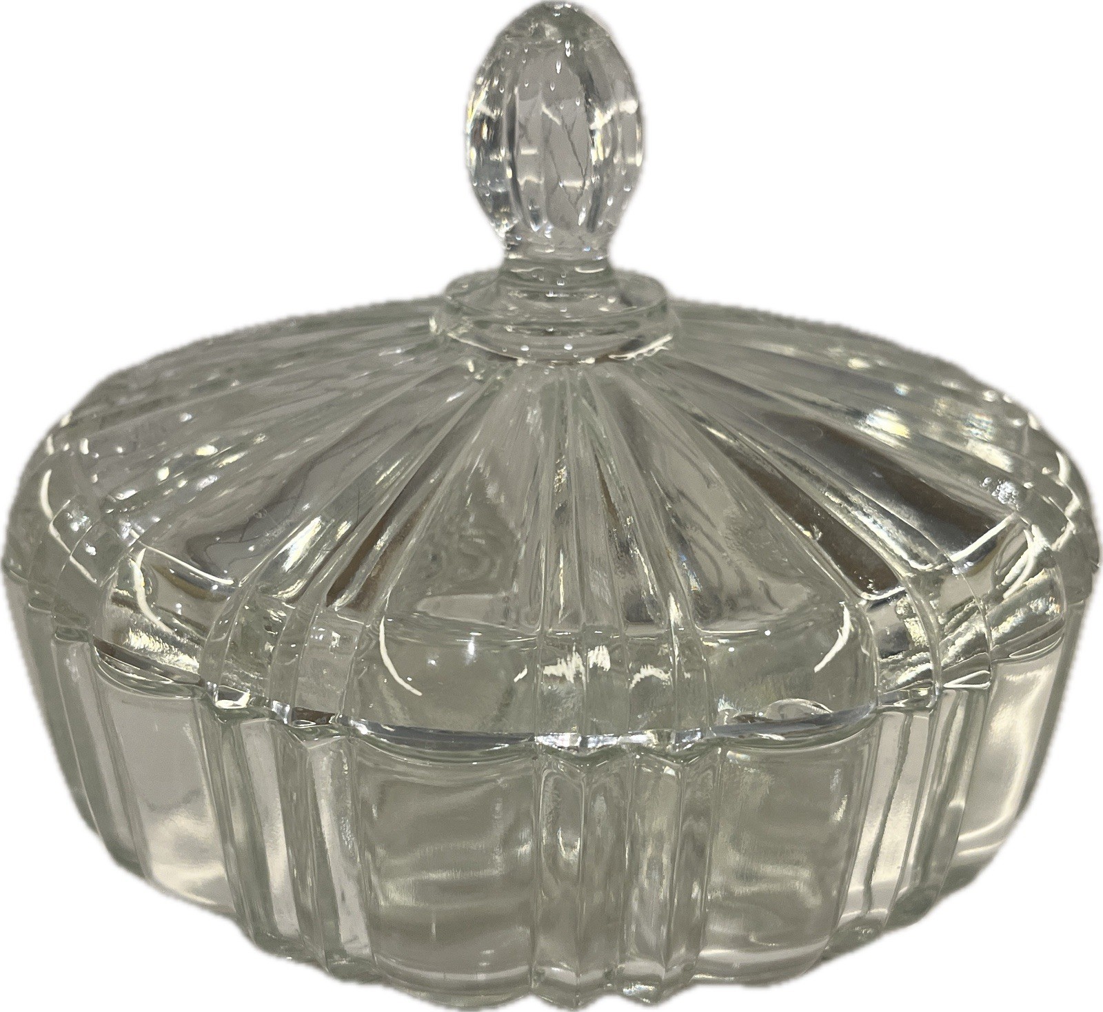 Finial Lidded Glass Catch All 6\