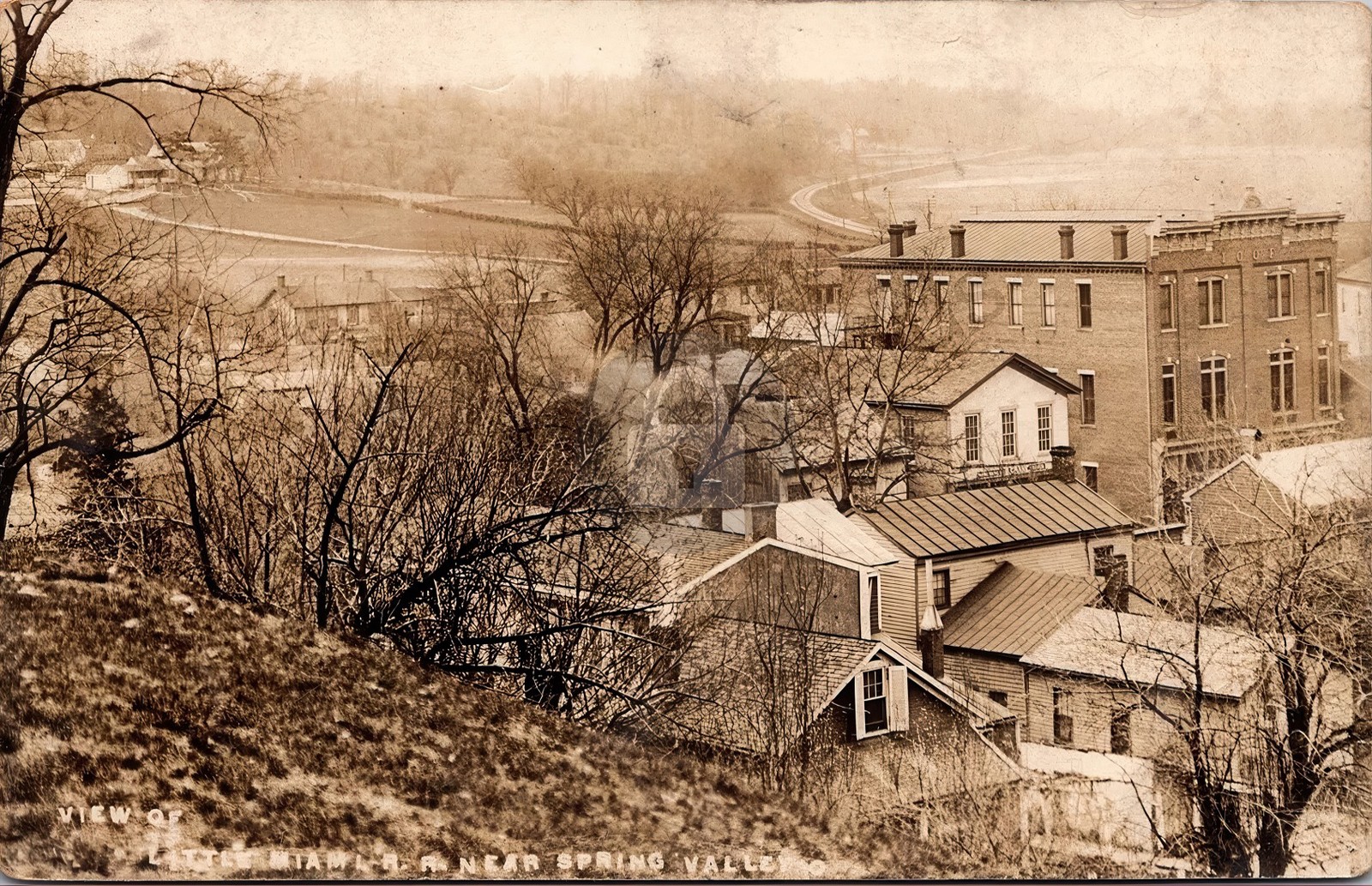 Spring Valley OH Ohio Stores, River c1910 RPPC Photo Postcard COPY