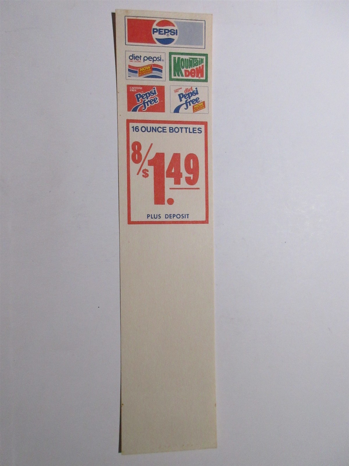 Vintage Pepsi Mountain Dew Pepsi Free pricing tag