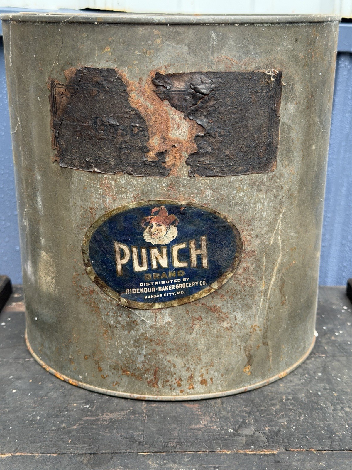 Vintage Early 1900's PUNCH Marshmallows Advertising Tin With Paper Label