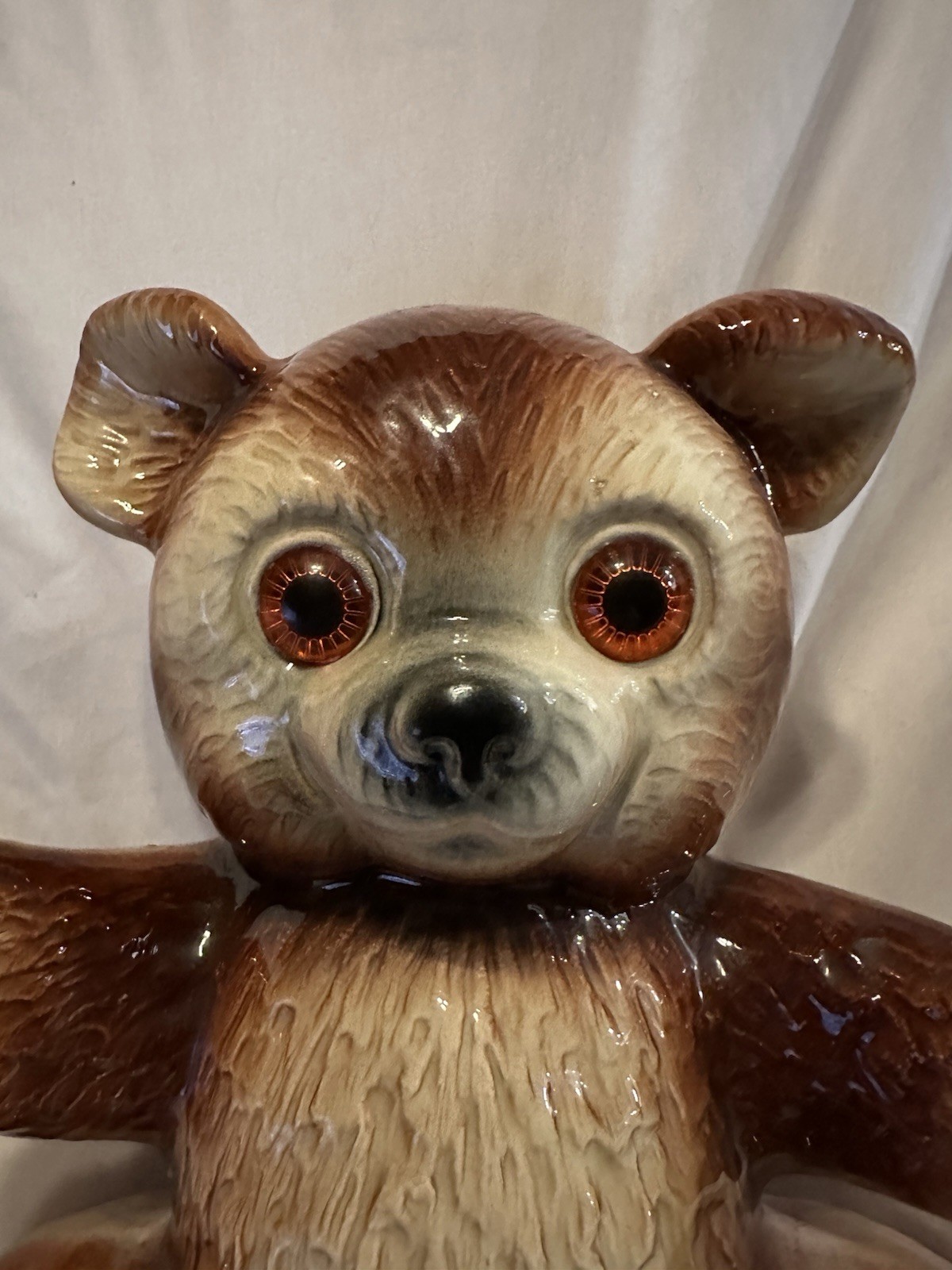 Vintage MCM Howard Kron Teddy Bear TV Lamp Glazed Ceramic 1950s Texans Inc RARE
