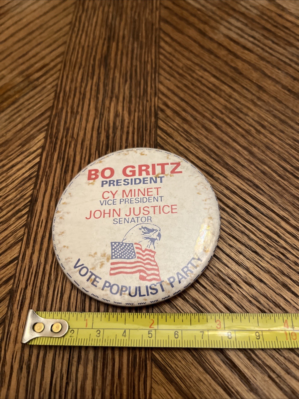Bo Gritz For President Populist Party Pin Button  