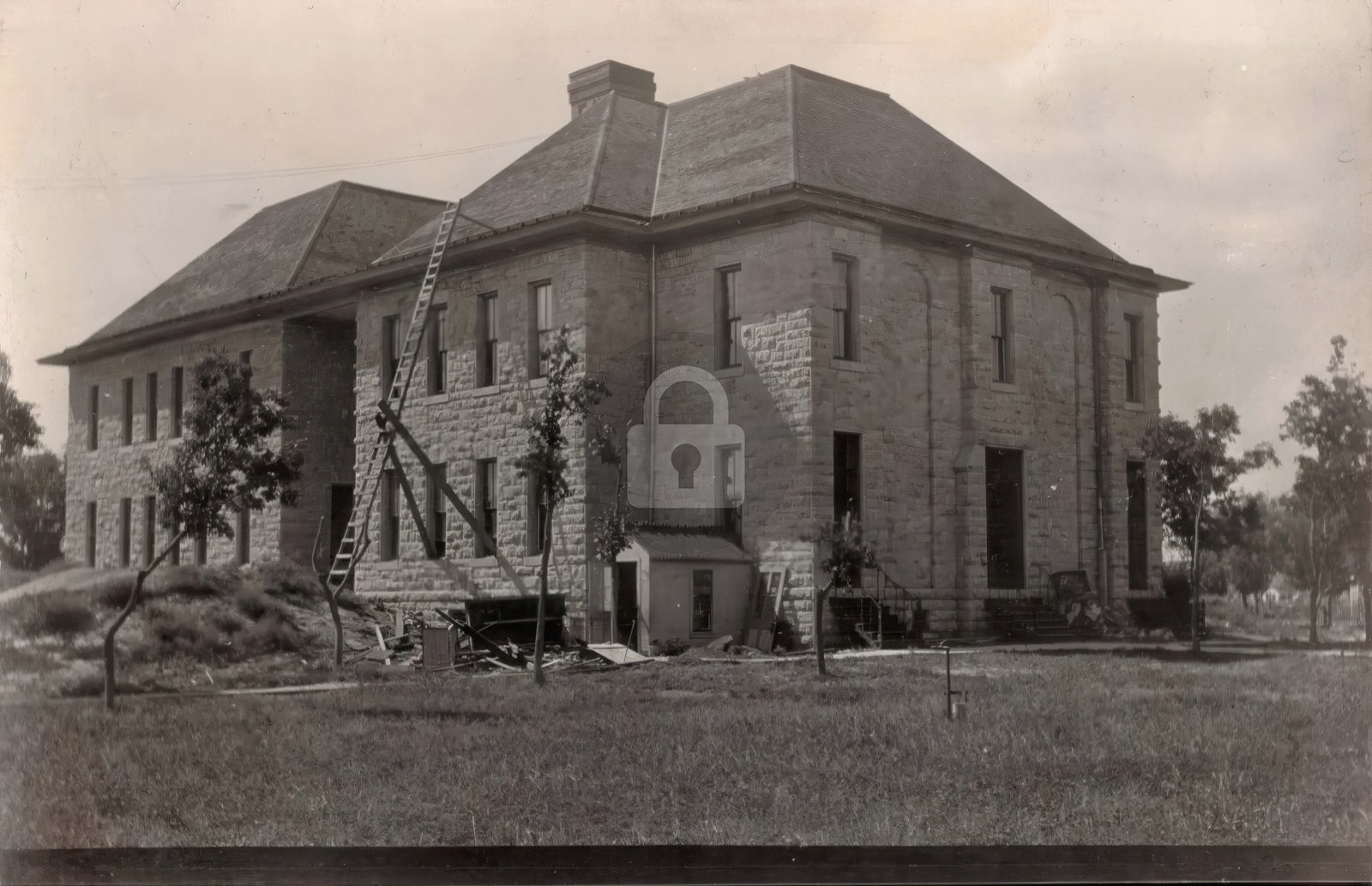 Sidney Nebraska Central School Construction c1910 RPPC Photo Postcard COPY