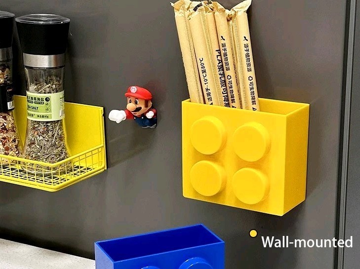 New Yellow 📦 LEGO Storage Bin Block Box Products MAGNETIC RED BLUE GREEN 4x4.5\