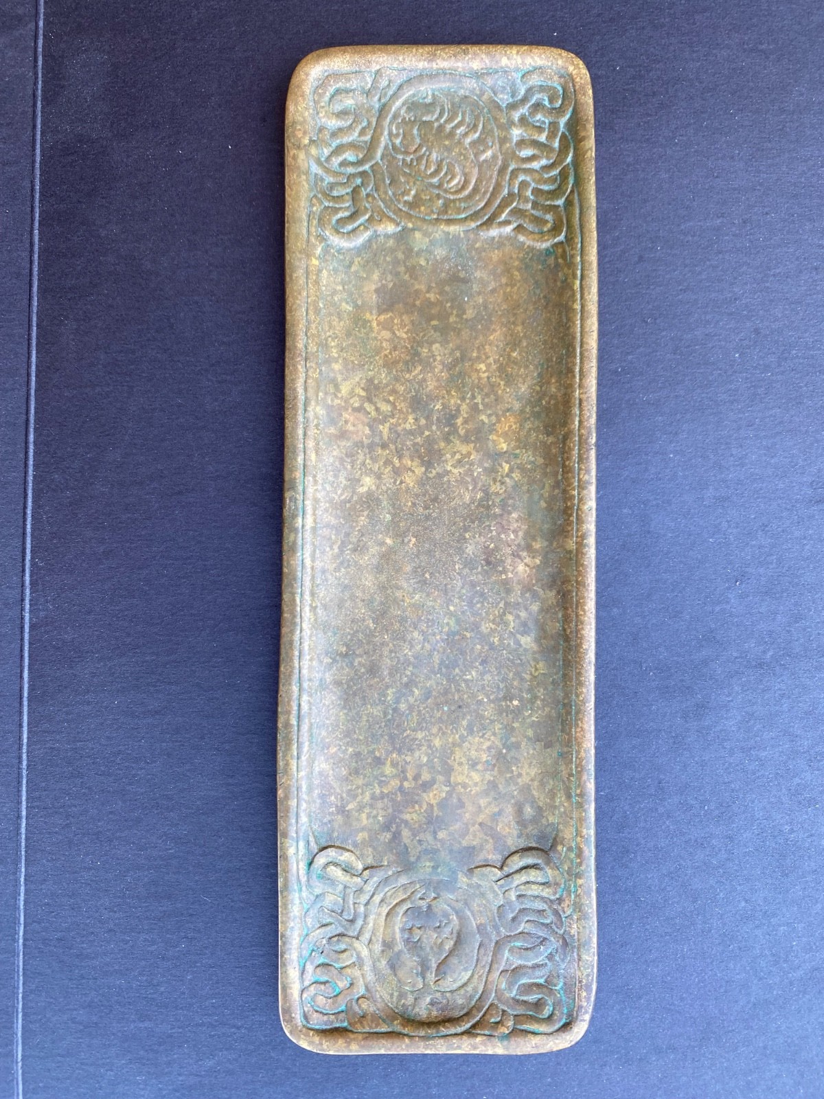 Tiffany Studios “Zodiac” pattern  Bronze Pen Tray 