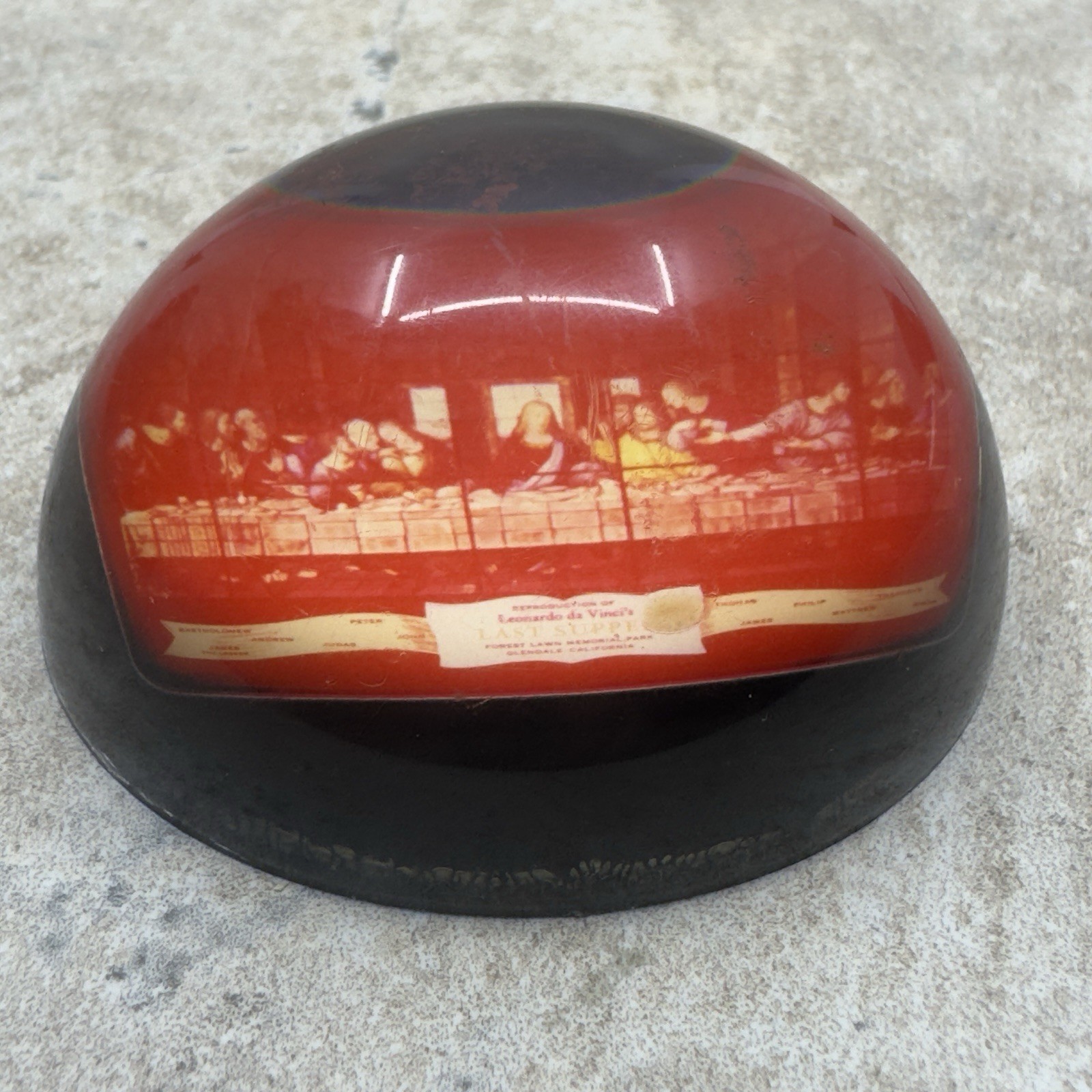 Rare 1970s Acrylium Photo Gems Leonardo da Vinci Last Supper Paperweight