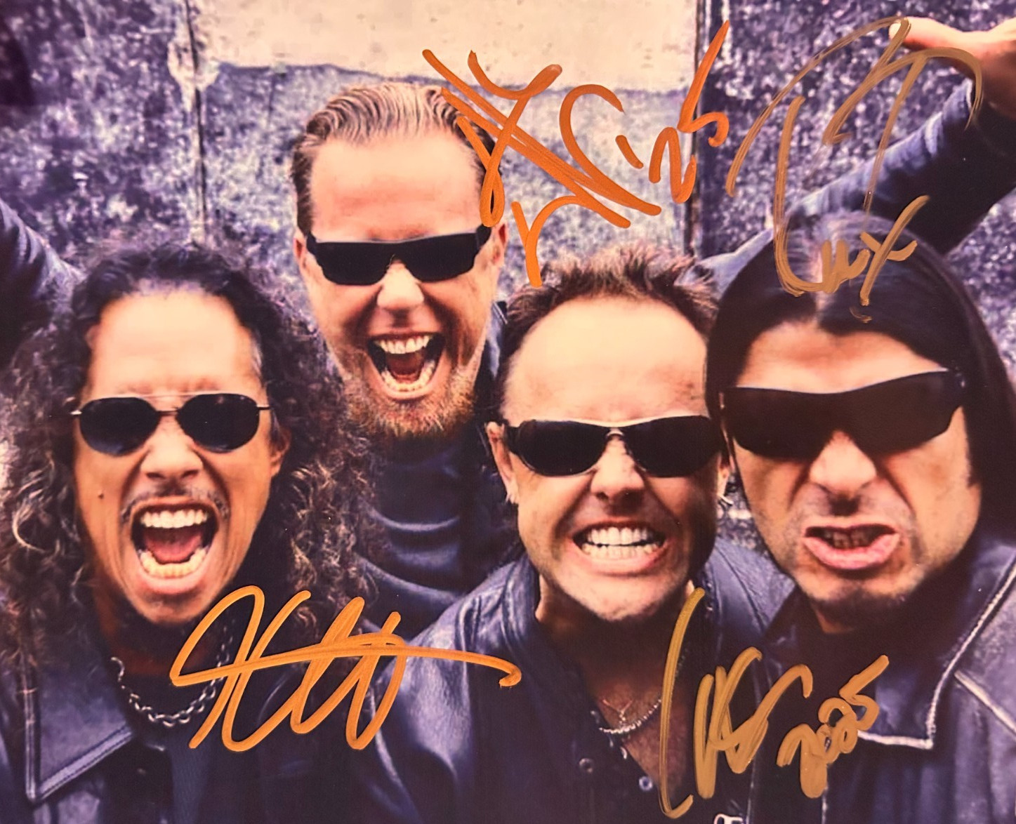 METALLICA Signed 8x10 (James, Lars, Rob, Kirk) Authentic Original Autograph +COA