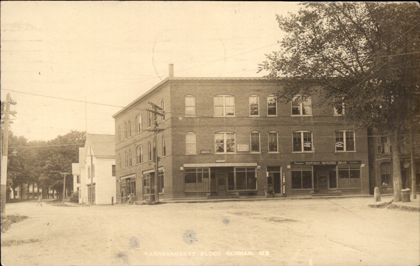 Gorham Maine ME Narragansett Block c1910s Real Photo Vintage Postcard bhn